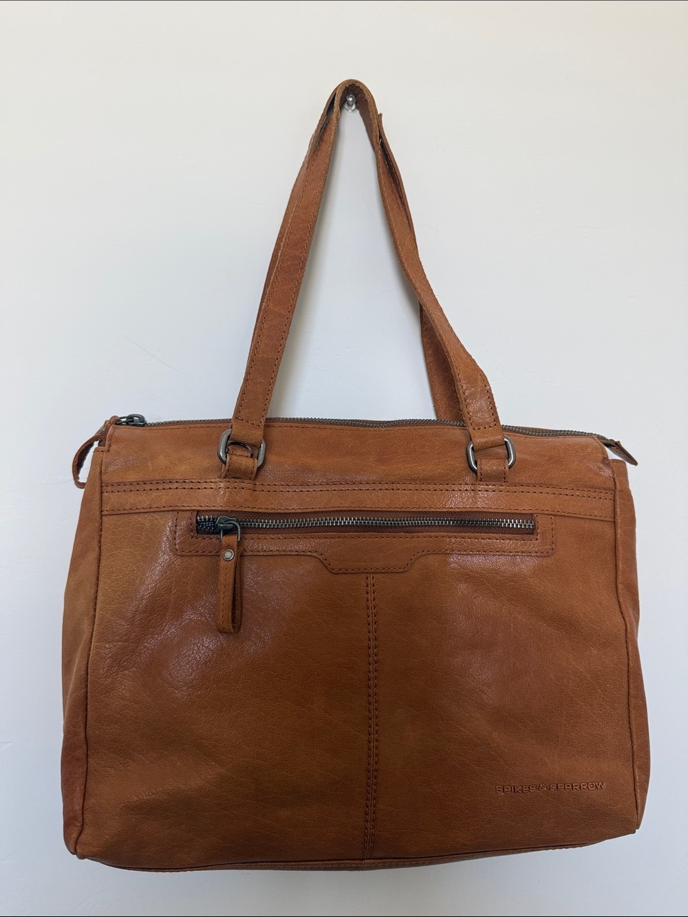 Spikes & Sparrow Cognac Leather Shoulder Bag - Picture 14 of 14